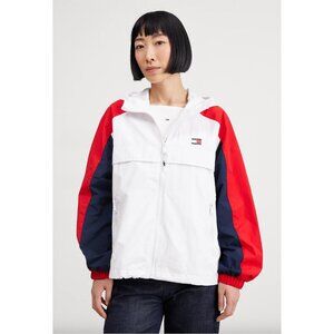 NWT Tommy Jeans "The Chicago Windbreaker" White, Red and Navy Sleeves Unisex 3XL